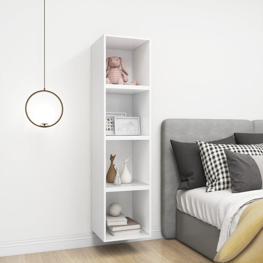 Mobili a Muro 4pz Bianchi 37x37x37 cm in Legno Multistrato