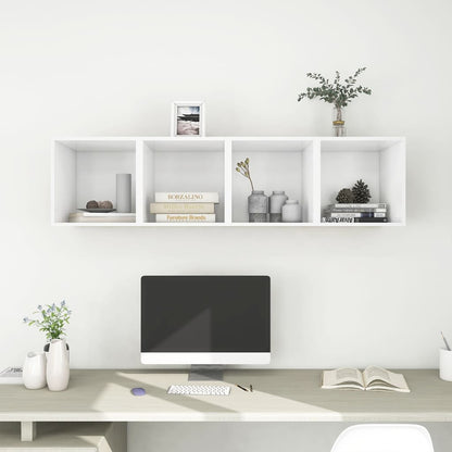 Mobili a Muro 4pz Bianchi 37x37x37 cm in Legno Multistrato
