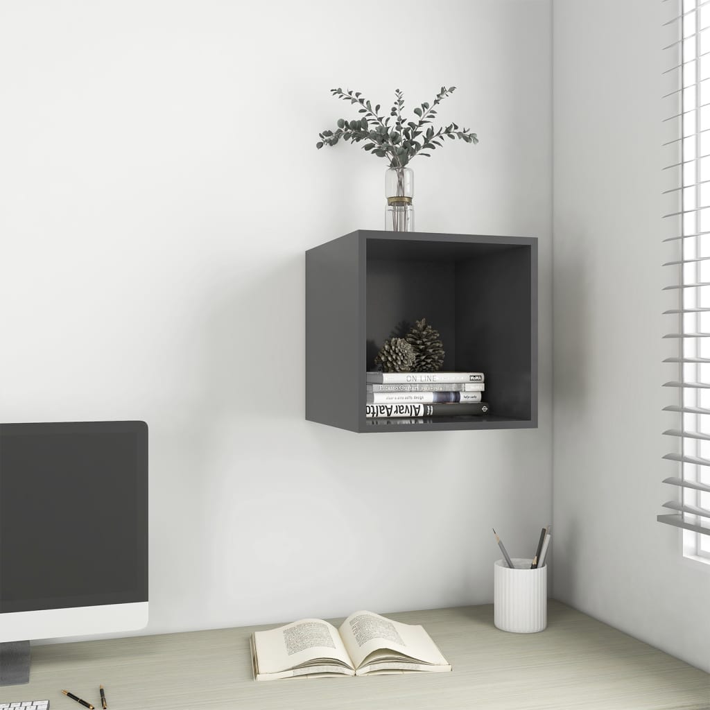Mobile a Muro Grigio 37x37x37 cm in Legno Multistrato