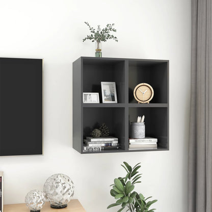 Mobili a Muro 4pz Grigi 37x37x37 cm in Legno Multistrato