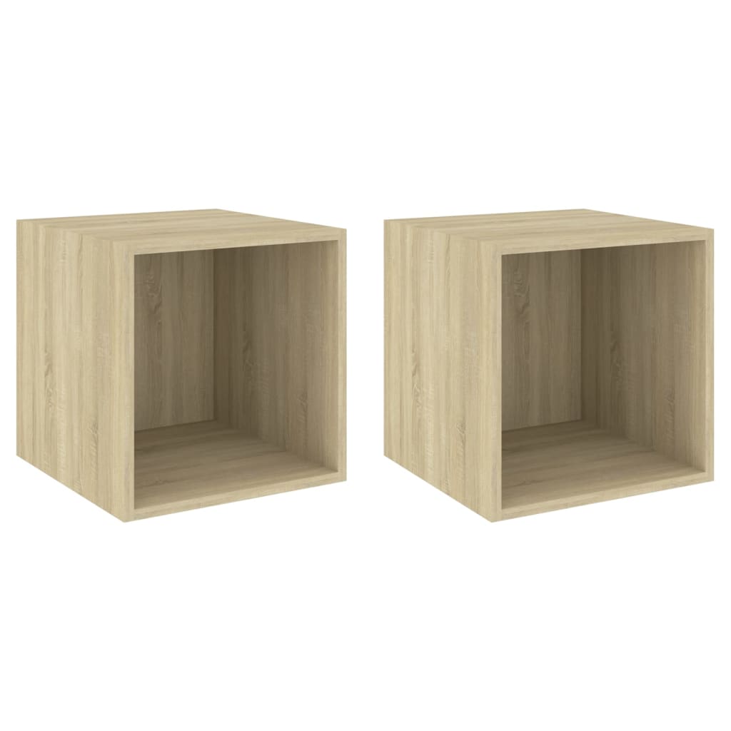 Mobili a Muro 2pz Rovere Sonoma 37x37x37 cm Legno Multistrato