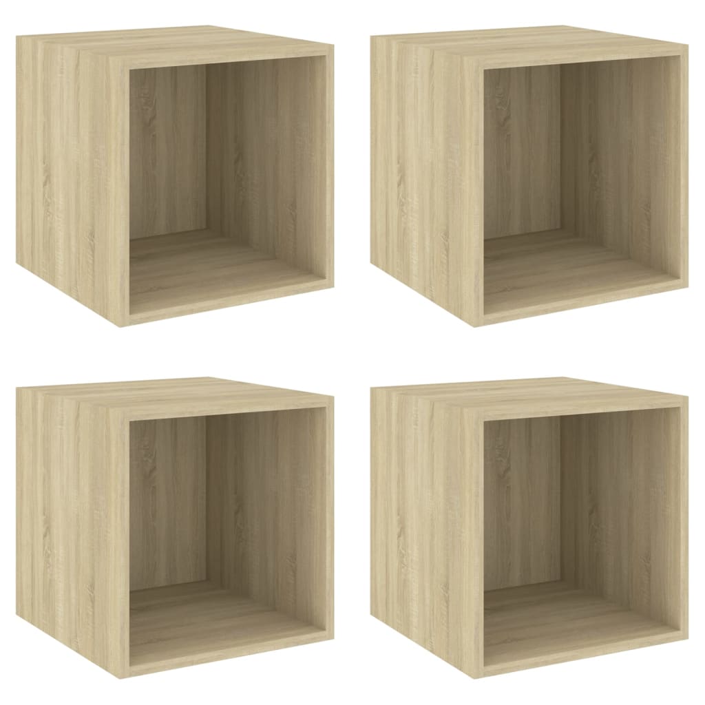 Mobili a Muro 4pz Rovere Sonoma 37x37x37 cm Legno Multistrato