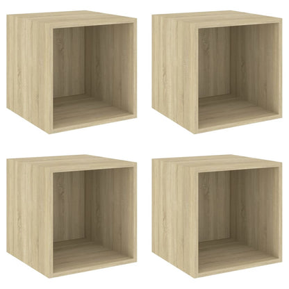 Mobili a Muro 4pz Rovere Sonoma 37x37x37 cm Legno Multistrato