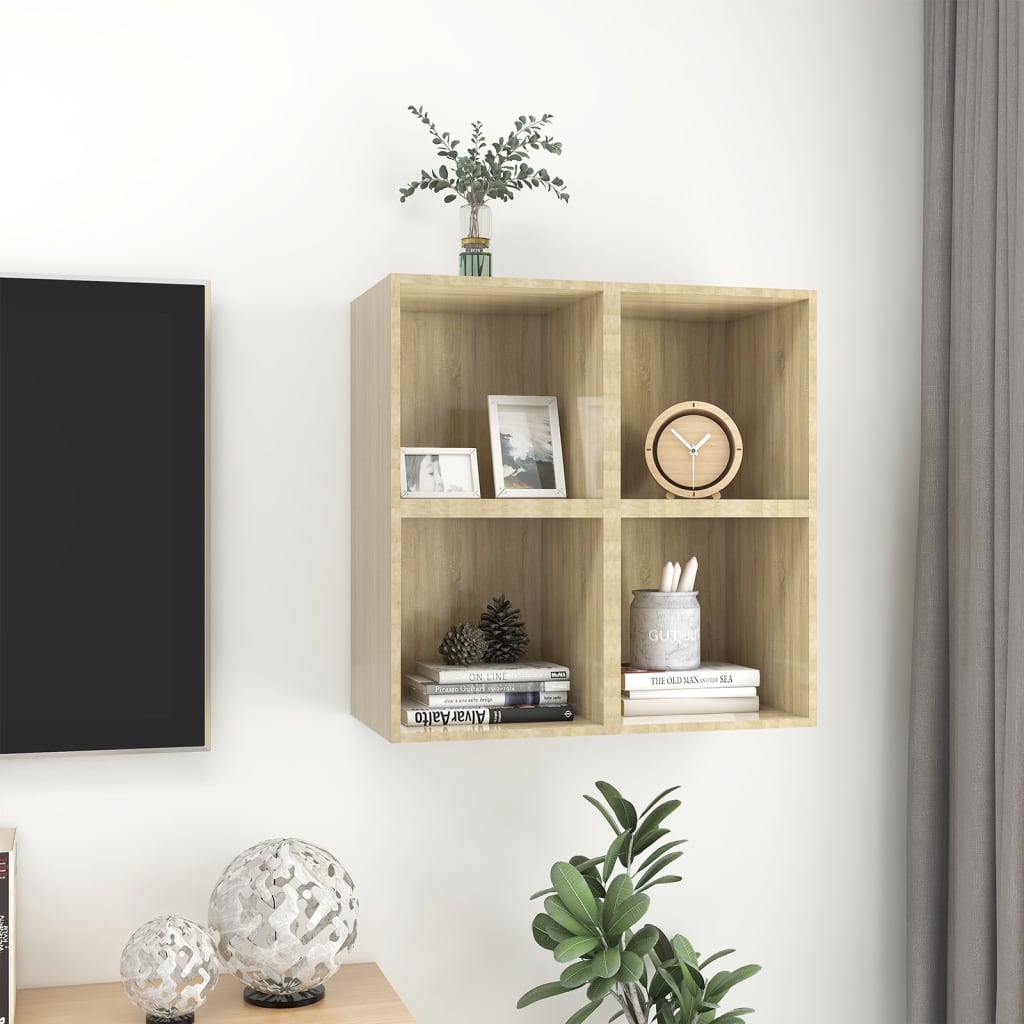 Mobili a Muro 4pz Rovere Sonoma 37x37x37 cm Legno Multistrato