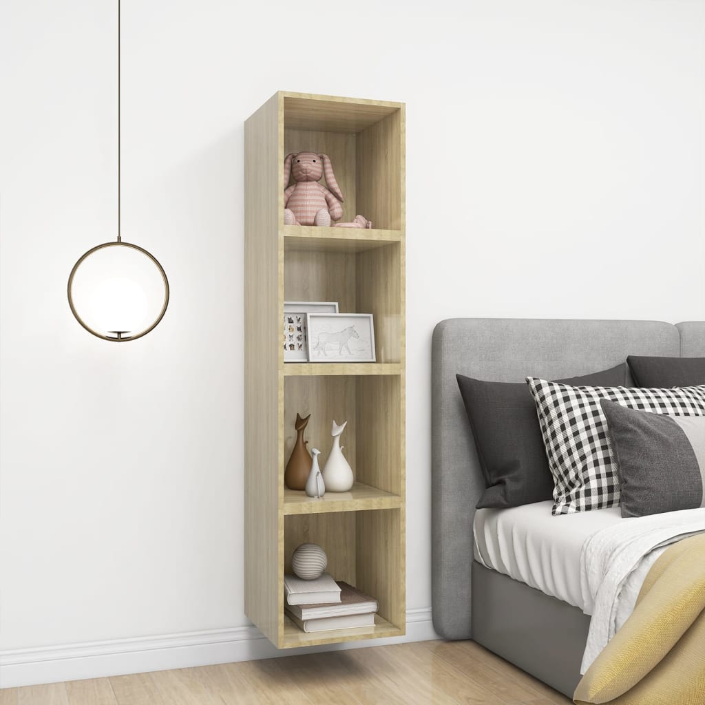 Mobili a Muro 4pz Rovere Sonoma 37x37x37 cm Legno Multistrato