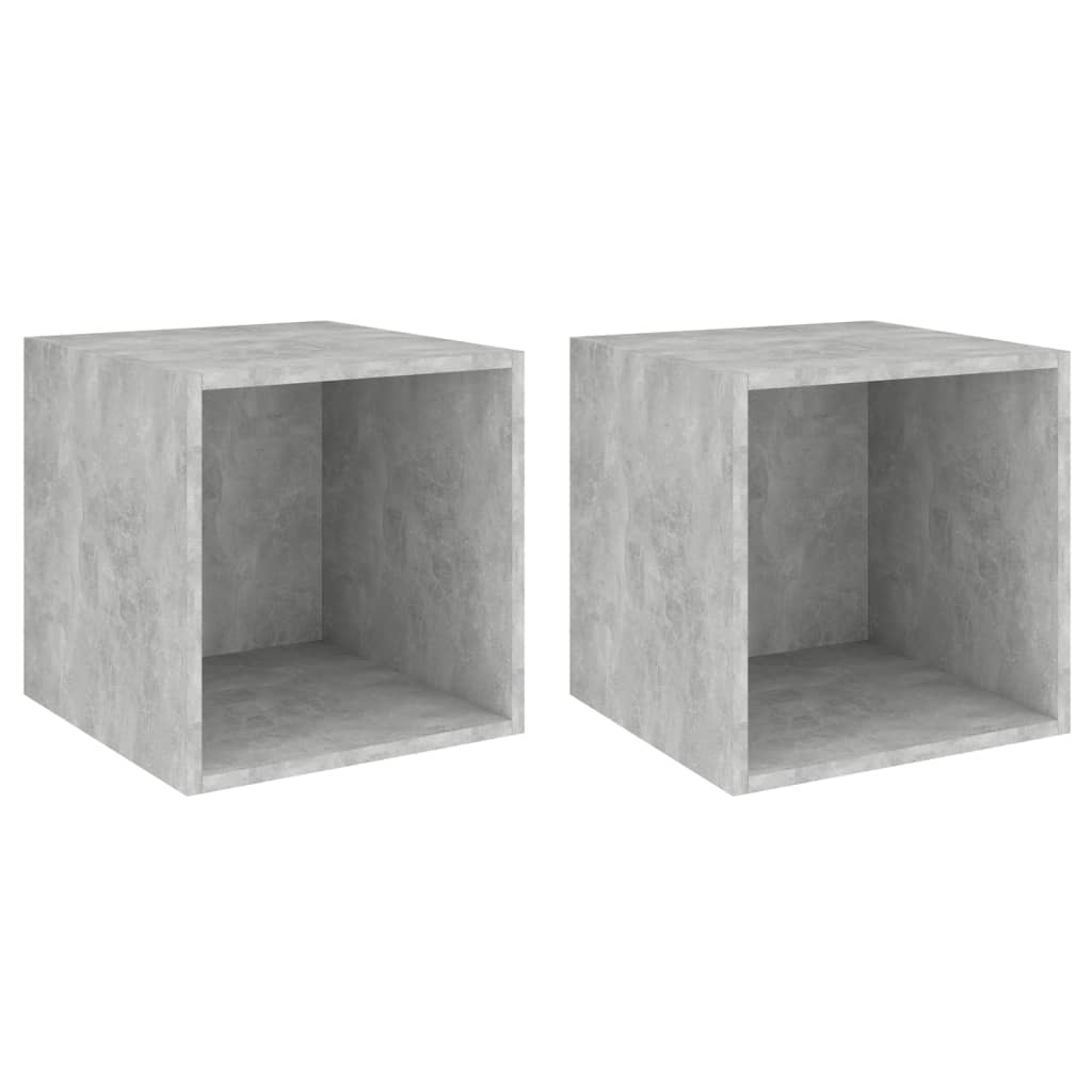 Mobili a Muro 2pz Grigio Cemento 37x37x37 cm Legno Multistrato