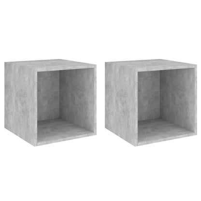 Mobili a Muro 2pz Grigio Cemento 37x37x37 cm Legno Multistrato