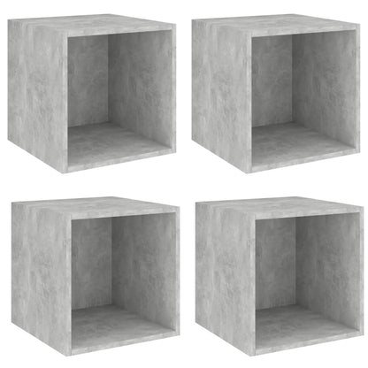 Mobili a Muro 4pz Grigio Cemento 37x37x37 cm Legno Multistrato