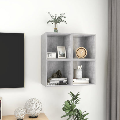 Mobili a Muro 4pz Grigio Cemento 37x37x37 cm Legno Multistrato