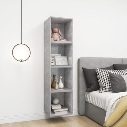 Mobili a Muro 4pz Grigio Cemento 37x37x37 cm Legno Multistrato