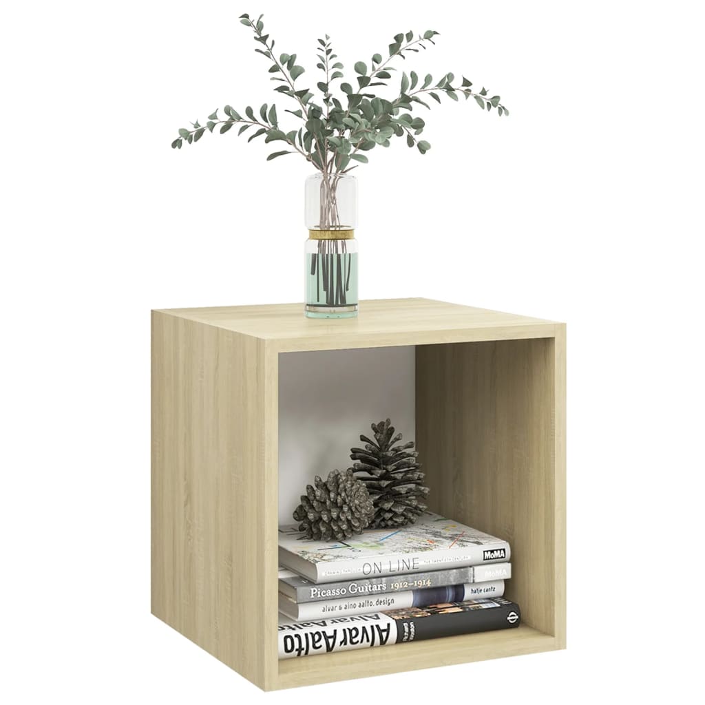 Mobili a Muro 2pz Bianco e Rovere Sonoma 37x37x37cm Multistrato