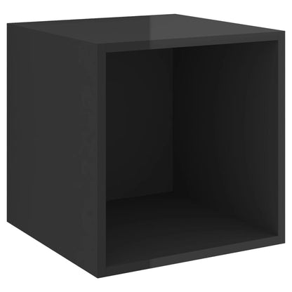 Mobile a Muro Nero Lucido 37x37x37 cm in Legno Multistrato