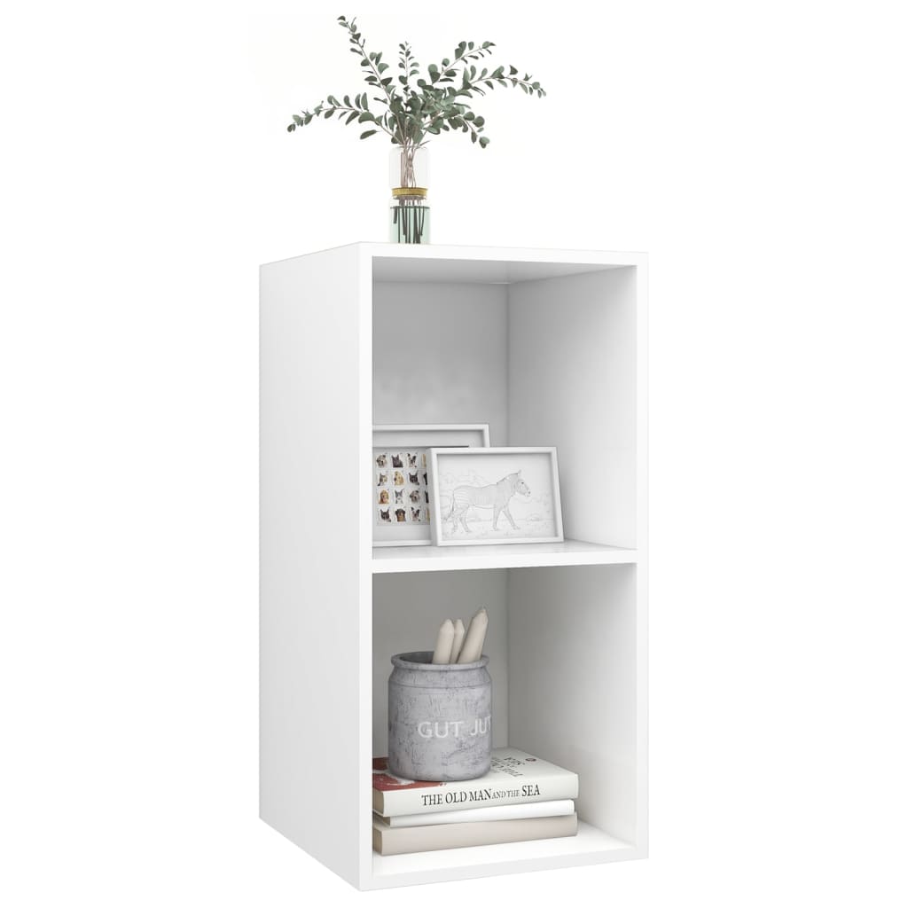 Armadietto TV da Parete Bianco 37x37x72 cm in Legno Multistrato