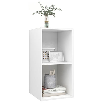 Armadietto TV da Parete Bianco 37x37x72 cm in Legno Multistrato