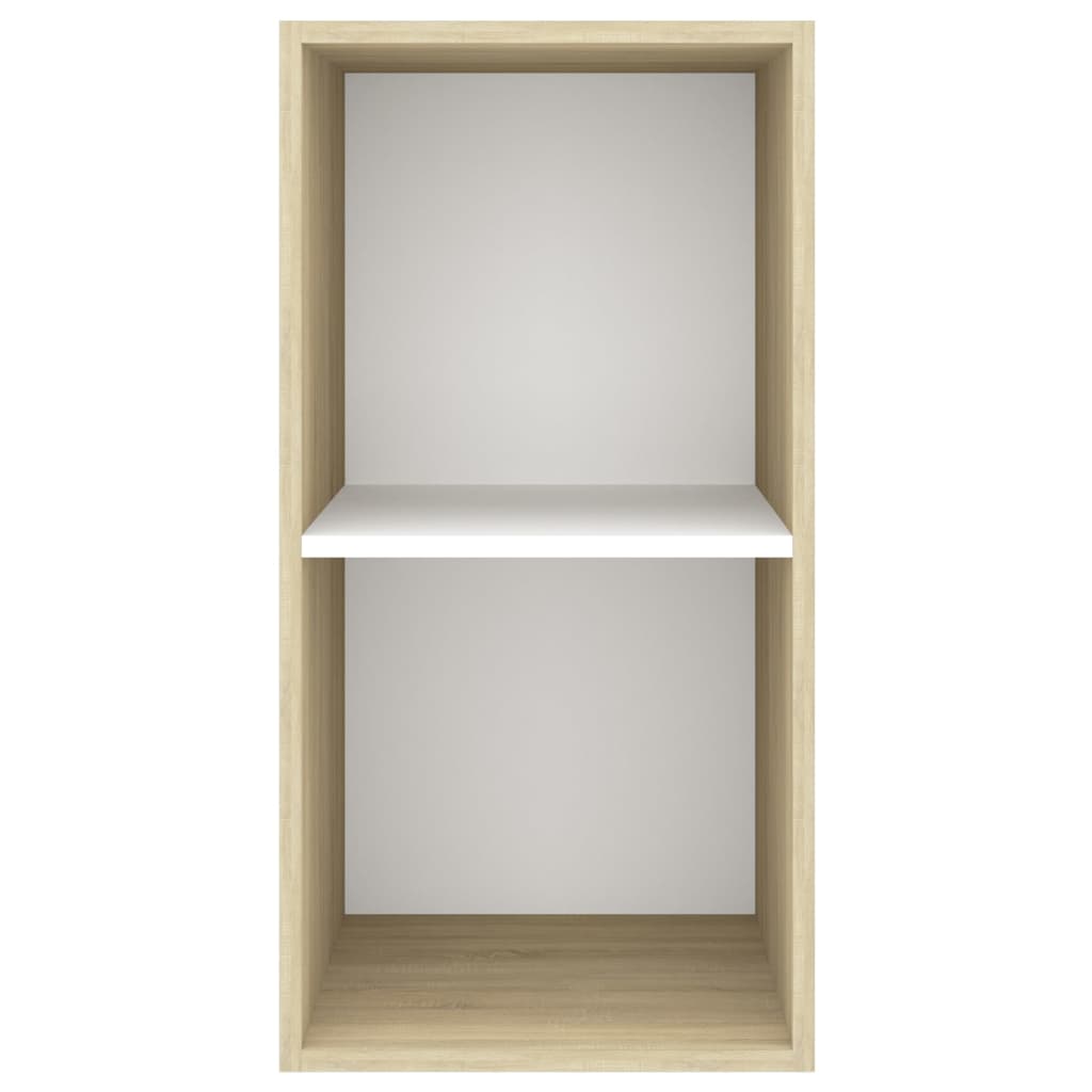 Mobile TV Parete Rovere Sonoma e Bianco 37x37x72 cm Multistrato