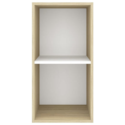 Mobile TV Parete Rovere Sonoma e Bianco 37x37x72 cm Multistrato