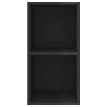 Mobile TV da Parete Nero Lucido 37x37x72 cm Legno Multistrato