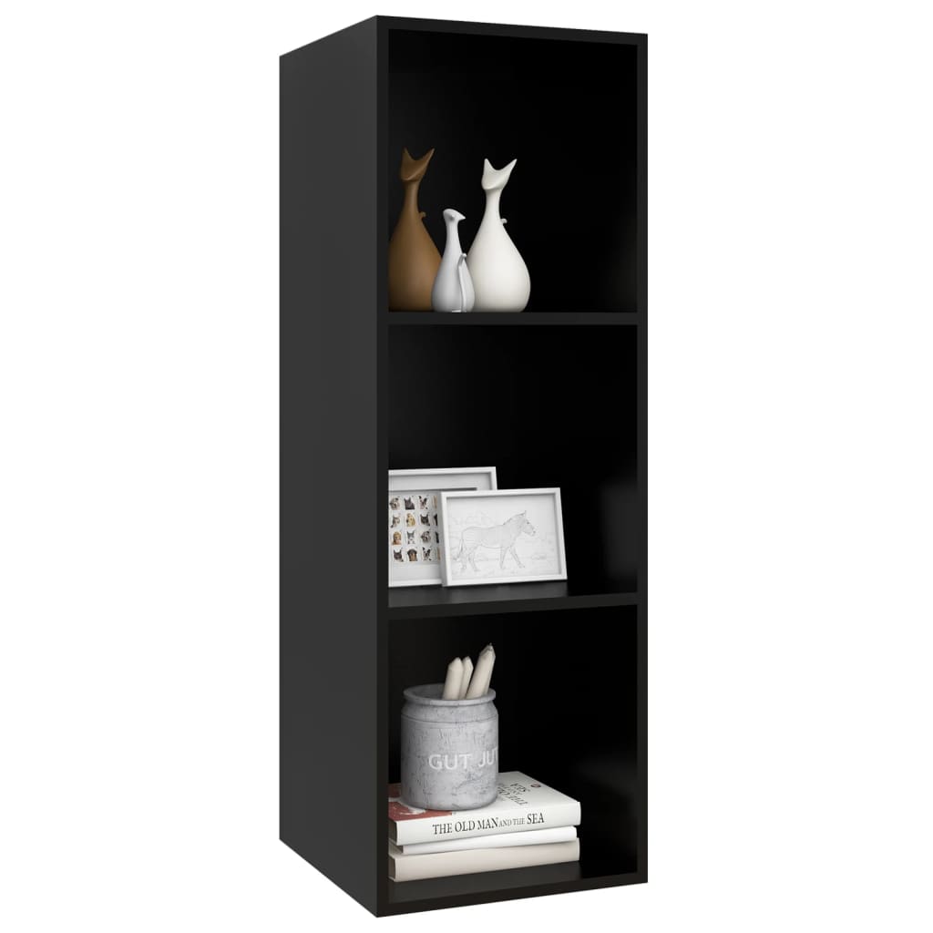 Mobile TV da Parete Nero 37x37x107 cm in Legno Multistrato