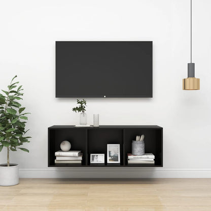 Mobile TV da Parete Nero 37x37x107 cm in Legno Multistrato