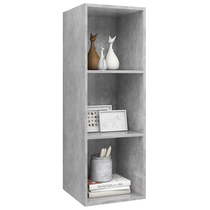 Mobile TV a Parete Grigio Cemento 37x37x107cm Legno Multistrato