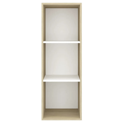 Mobile TV Parete Rovere Sonoma e Bianco 37x37x107cm Multistrato