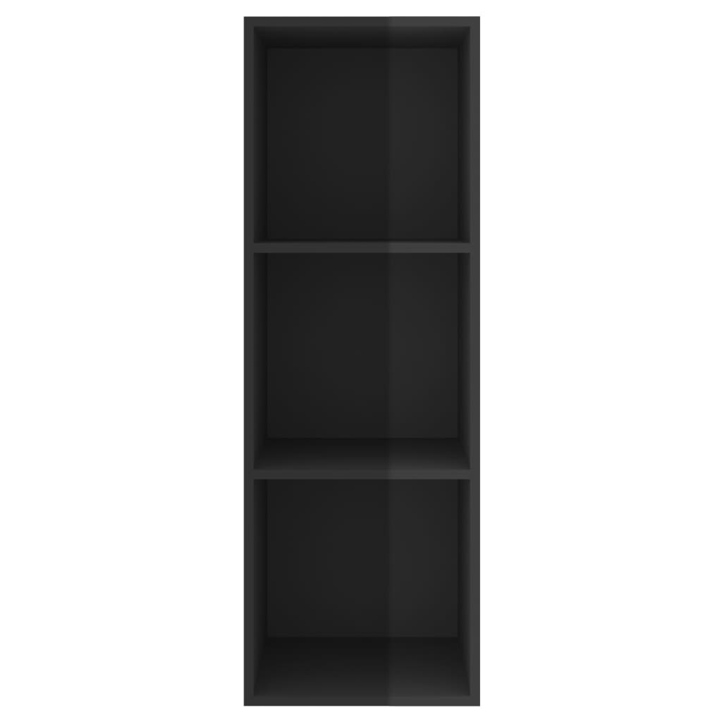 Mobile TV da Parete Nero Lucido 37x37x107 cm Legno Multistrato
