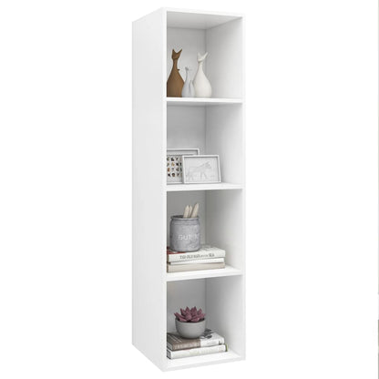 Mobile TV da Parete Bianco 37x37x142,5 cm in Legno Multistrato