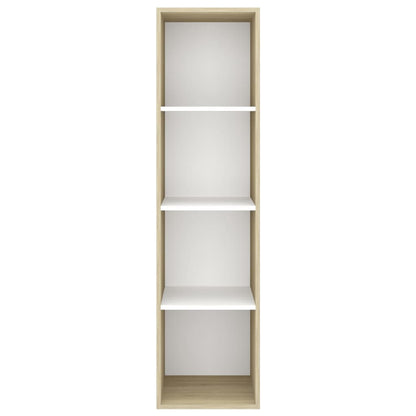 Mobile TV Parete Rovere Sonoma Bianco 37x37x142,5cm Multistrato