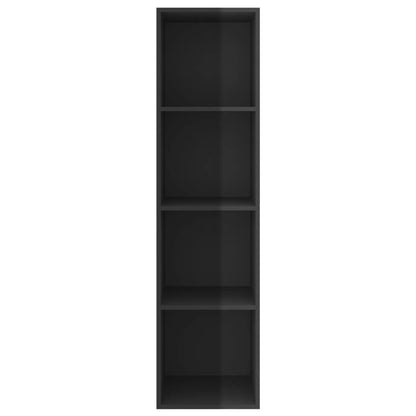 Mobile TV da Parete Nero Lucido 37x37x142,5cm Legno Multistrato