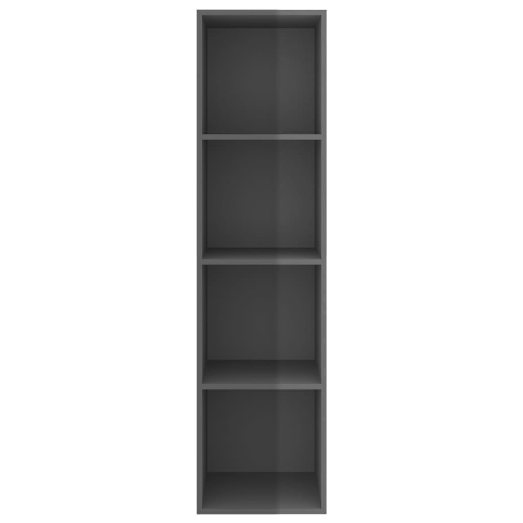 Mobile TV Parete Grigio Lucido 37x37x142,5cm Legno Multistrato