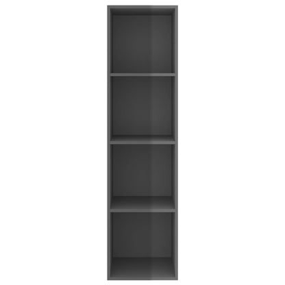 Mobile TV Parete Grigio Lucido 37x37x142,5cm Legno Multistrato