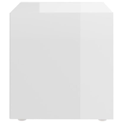 Mobile Porta TV Bianco Lucido 37x35x37 cm in Legno Multistrato