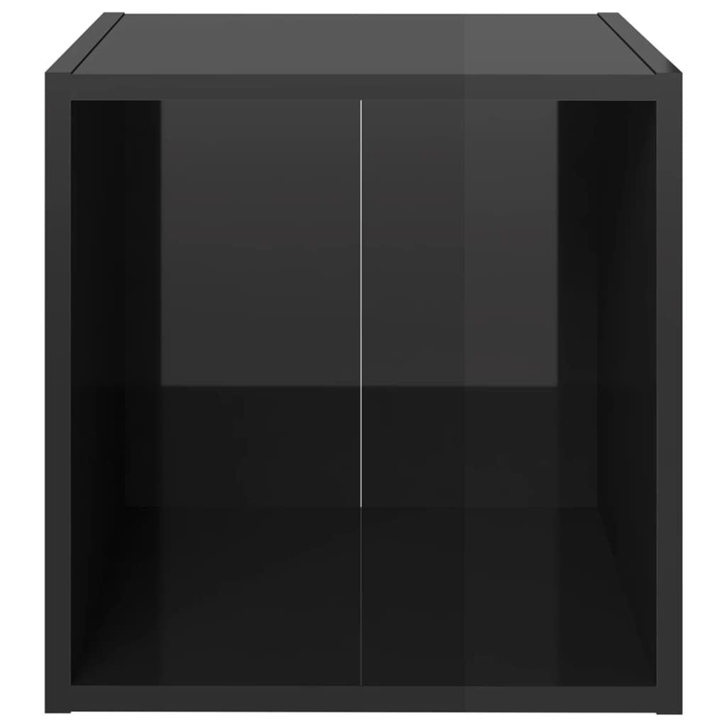 Mobili Porta TV 4pz Nero Lucido 37x35x37 cm Legno Multistrato
