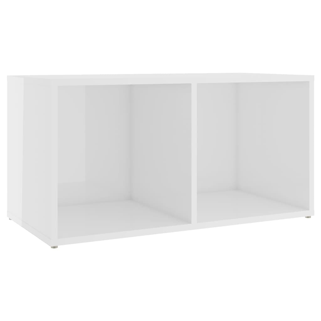 Mobile Porta TV Bianco Lucido 72x35x36,5cm in Legno Multistrato