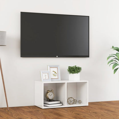 Mobile Porta TV Bianco Lucido 72x35x36,5cm in Legno Multistrato