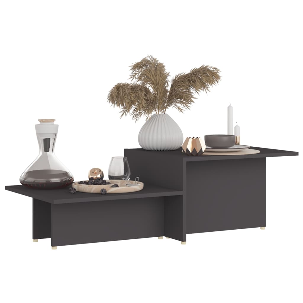 Tavolino da Salotto Grigio 111,5x50x33 cm in Legno Multistrato