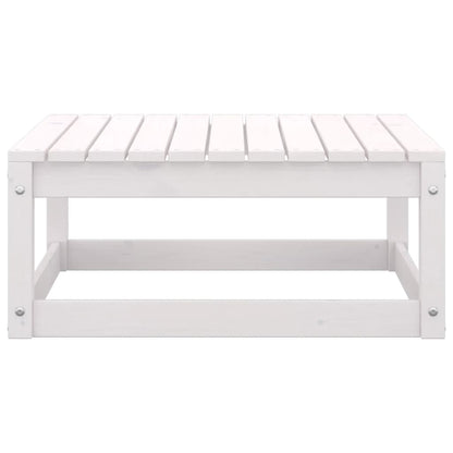 Poggiapiedi da Giardino 70x70x30 cm Bianco in Legno di Pino