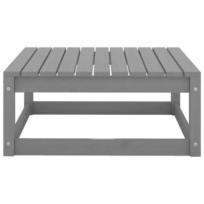 Poggiapiedi da Giardino 70x70x30 cm Grigio in Legno di Pino