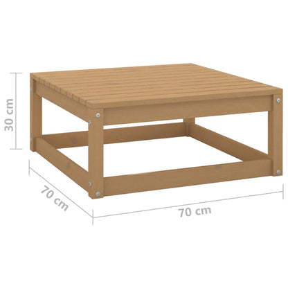 Poggiapiedi da Giardino 70x70x30 cm ambra in Legno di Pino