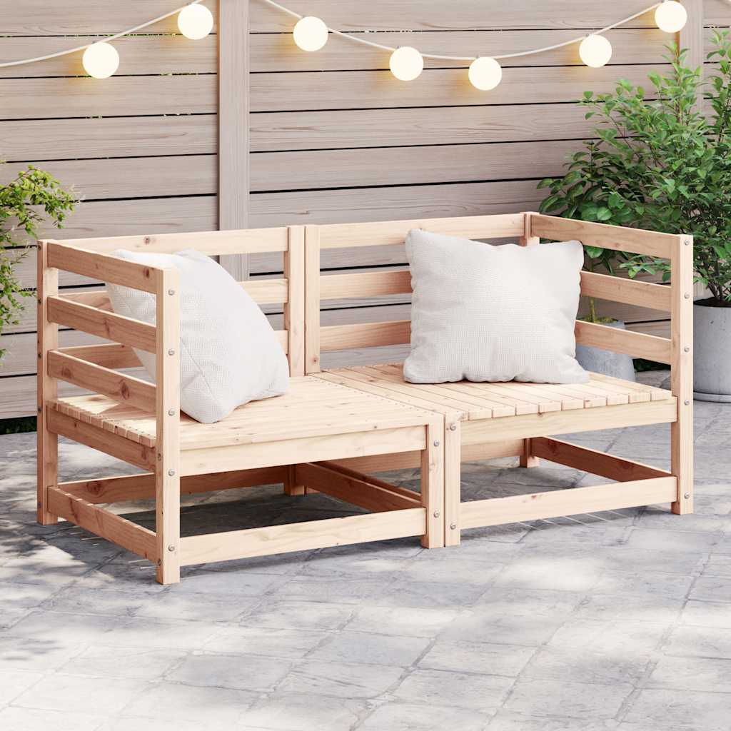 Divani Angolari da Giardino 2 pz in Legno Massello di Pino