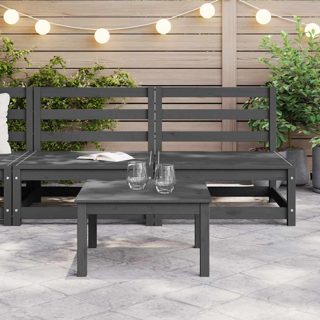 Divani Centrali da Giardino 2 pz Grigio in Massello di Pino