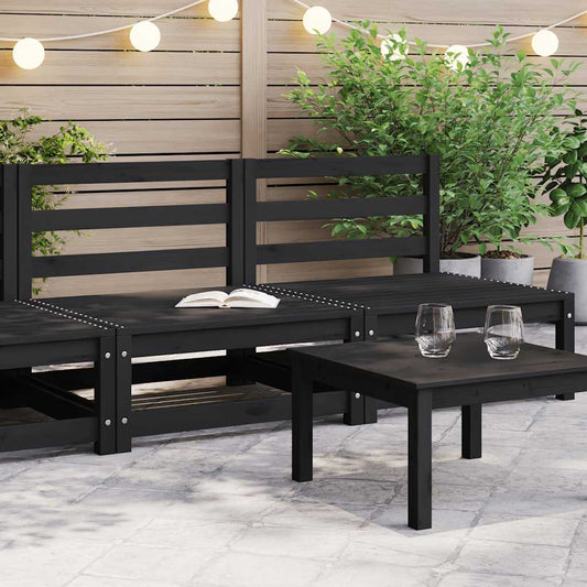 Divani Centrali Giardino 2 pz in Massello di Pino Nero