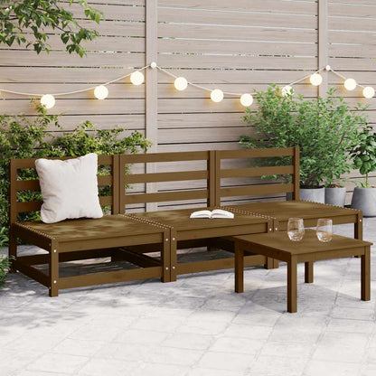 Divani Centrali da Giardino 2pz Ambra in Legno Massello di Pino