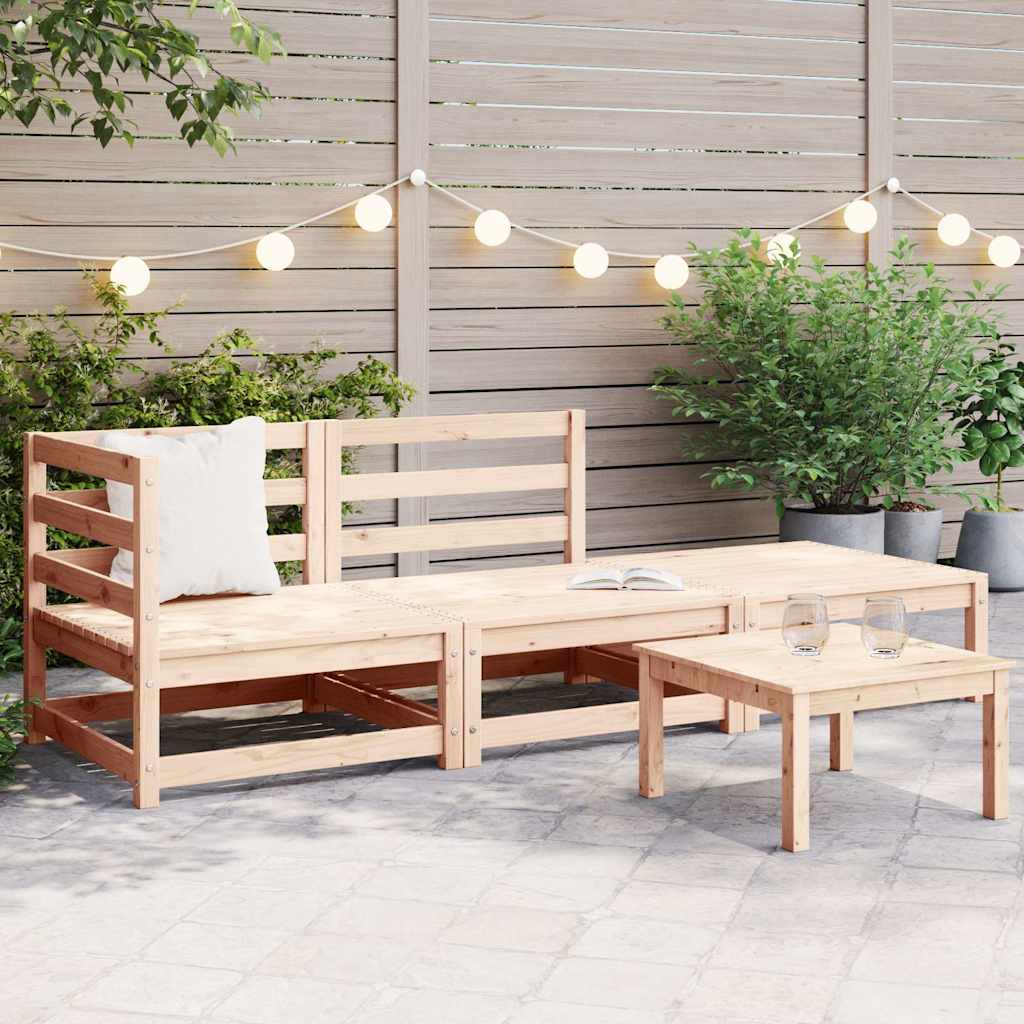 Set Divani da Giardino 3 pz in Legno Massello di Pino