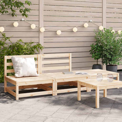 Set Divani da Giardino 3 pz in Legno Massello di Pino