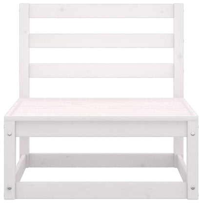 Set Divani da Giardino 3 pz Bianchi in Legno Massello di Pino