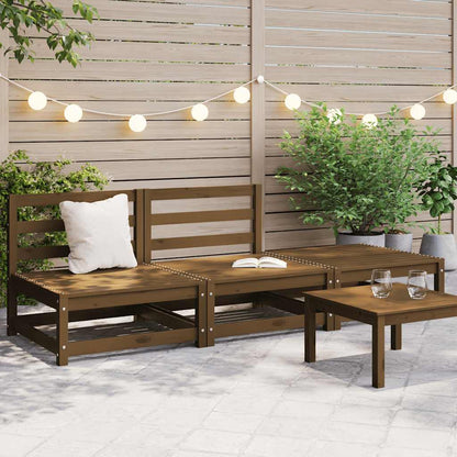 Set Salotto da Giardino 3 pz Ambra in Legno Massello di Pino