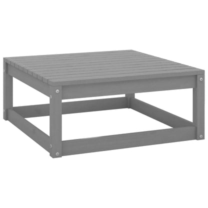 Sgabello da Giardino con Cuscino Grigio Legno Massello di Pino