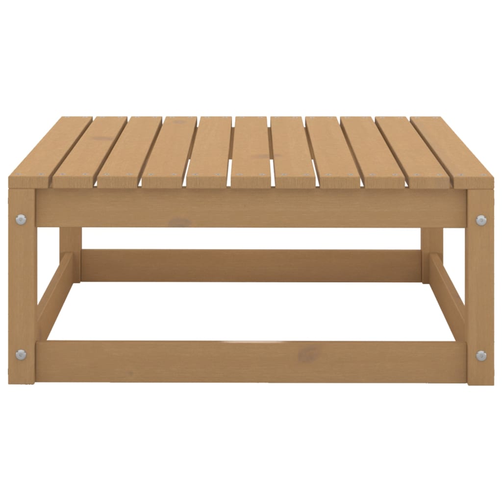 Sgabello da Giardino con Cuscino Marrone ambra in Legno di Pino
