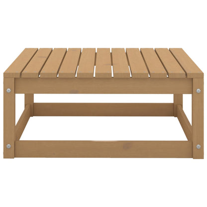 Sgabello da Giardino con Cuscino Marrone ambra in Legno di Pino